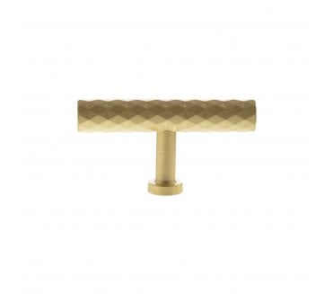Millhouse Brass MHCD1675SB Chrysler Diamond Cut T-Bar Cabinet Knob - 75mm - Satin Brass