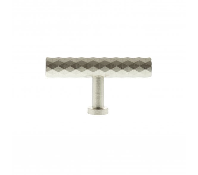 Millhouse Brass MHCD1675SN Chrysler Diamond Cut T-Bar Cabinet Knob - 75mm - Satin Nickel