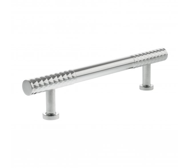 Millhouse Brass MHCD17 Chrysler Diamond Cut T-Bar Cabinet Pull Handles - Polished Chrome
