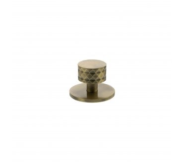 Millhouse Brass MHCDB1530AB Chrysler Diamond Cut Cabinet Knob On Rose - 32mm - Antique Brass