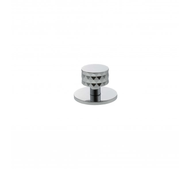 Millhouse Brass MHCDB1530PC Chrysler Diamond Cut Cabinet Knob On Rose - 32mm - Polished Chrome