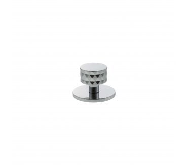 Millhouse Brass MHCDB1530PC Chrysler Diamond Cut Cabinet Knob On Rose - 32mm - Polished Chrome