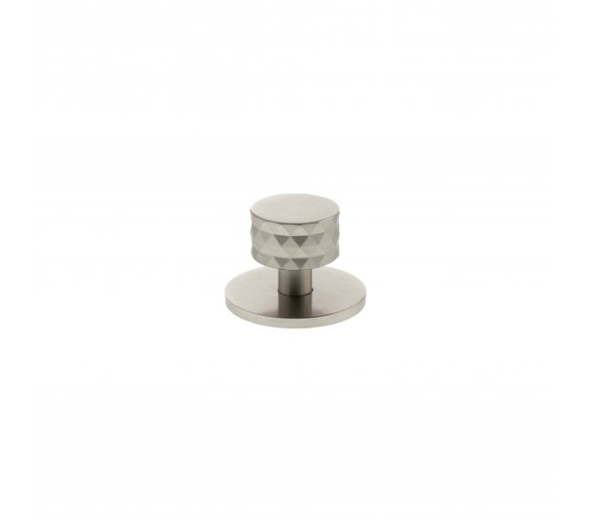Millhouse Brass MHCDB1530SN Chrysler Diamond Cut Cabinet Knob On Rose - 32mm - Satin Nickel
