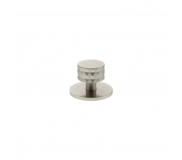 Millhouse Brass MHCDB1530SN Chrysler Diamond Cut Cabinet Knob On Rose - 32mm - Satin Nickel