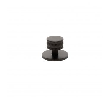 Millhouse Brass MHCDB1530UDB Chrysler Diamond Cut Cabinet Knob On Rose - 32mm - Urban Dark Bronze