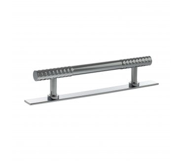 Millhouse Brass MHCDB17 Chrysler Diamond Cut T-Bar Cabinet Pull Handles On Backplate - Polished Chrome