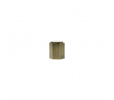 Millhouse Brass MHCH1 Pennington Hexagonal Cylinder Cabinet Knob - 20mm - Antique Brass