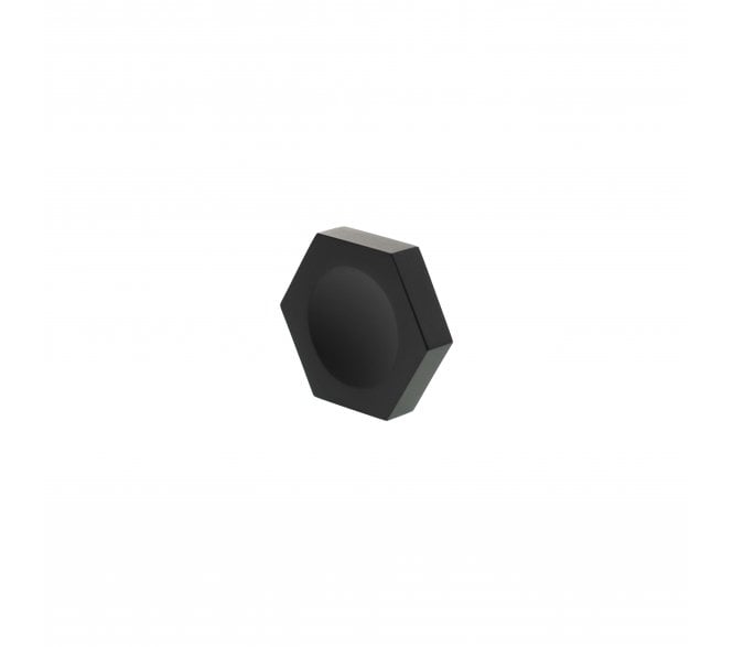 Millhouse Brass MHCH1338MB Pennington Hexagonal Button Cabinet Knob - 44mm - Matt Black