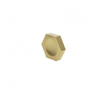 Millhouse Brass MHCH1338SB Pennington Hexagonal Button Cabinet Knob - 44mm - Satin Brass