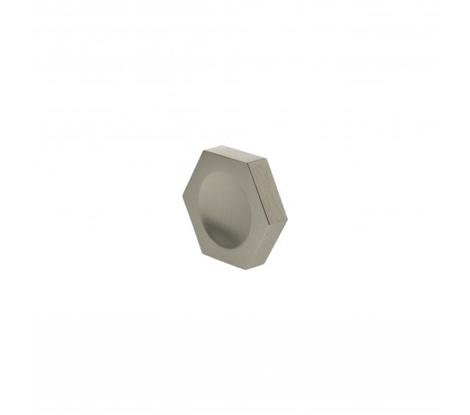 Millhouse Brass MHCH1338SN Pennington Hexagonal Button Cabinet Knob - 44mm - Satin Nickel