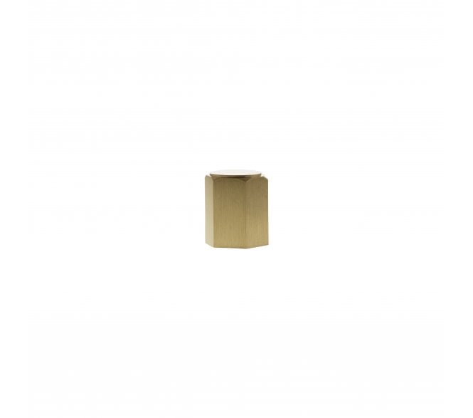 Millhouse Brass MHCH1420SB Pennington Hexagonal Cylinder Cabinet Knob - 20mm - Satin Brass