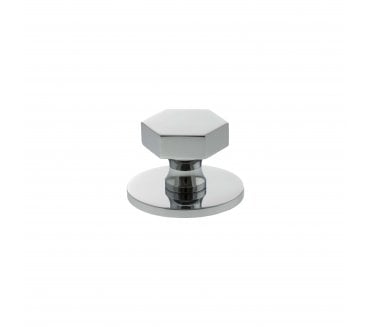 Millhouse Brass MHCHB1532PC Pennington Hexagonal Cabinet Knob On Rose - 32mm - Polished Chrome