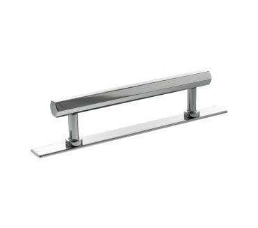 Millhouse Brass MHCHB17 Pennington Hexagonal T-Bar Cabinet Pull Handles On Backplate - Polished Chrome