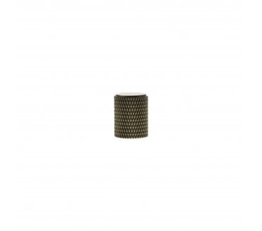 Millhouse Brass MHCK1 Eiffel Knurled Cylinder Cabinet Knob - 20mm - Antique Brass