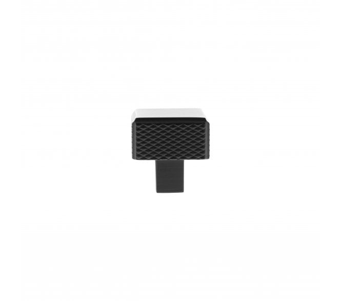 Millhouse Brass MHCK1230MB Eiffel Knurled Square Cabinet Knob - 50x50mm - Matt Black