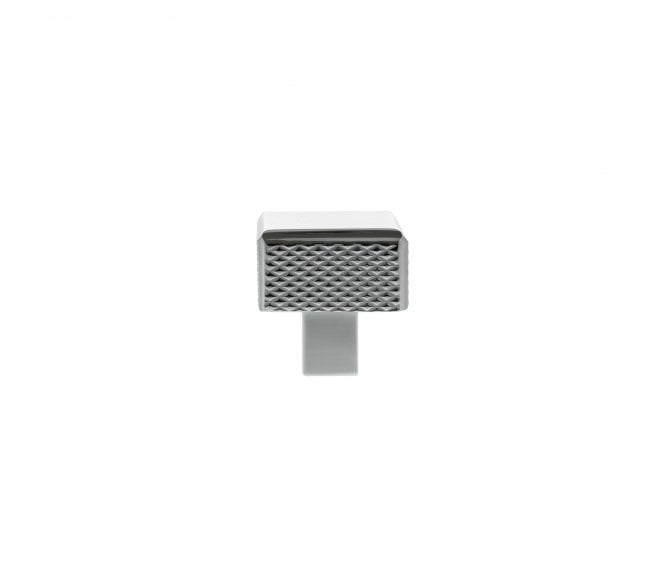 Millhouse Brass MHCK1230PC Eiffel Knurled Square Cabinet Knob - 50x50mm - Polished Chrome