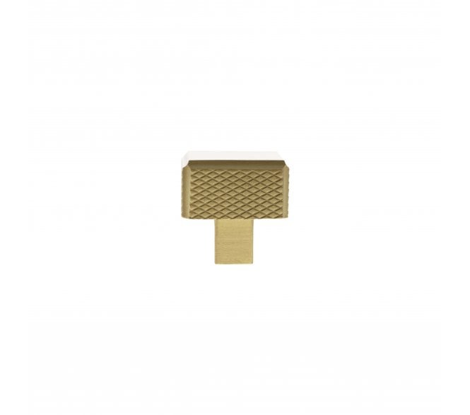 Millhouse Brass MHCK1230SB Eiffel Knurled Square Cabinet Knob - 50x50mm - Satin Brass
