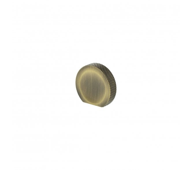Millhouse Brass MHCK1338AB Eiffel Knurled Button Cabinet Knob - 44mm - Antique Brass