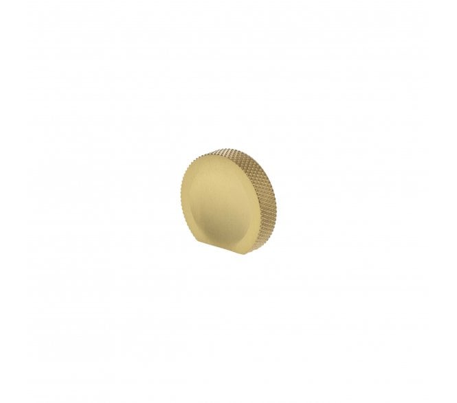 Millhouse Brass MHCK1338SB Eiffel Knurled Button Cabinet Knob - 44mm - Satin Brass