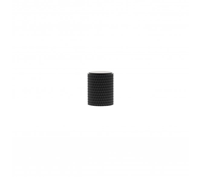 Millhouse Brass MHCK1420MB Eiffel Knurled Cylinder Cabinet Knob - 20mm - Matt Black