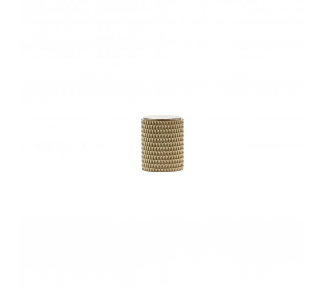 Millhouse Brass MHCK1420SB Eiffel Knurled Cylinder Cabinet Knob - 20mm - Satin Brass