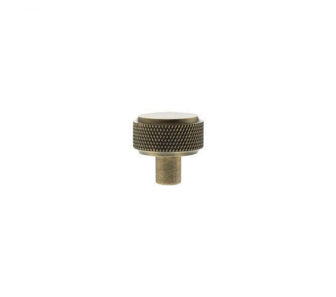 Millhouse Brass MHCK1532AB Eiffel Knurled Round Cabinet Knob - 32mm - Antique Brass