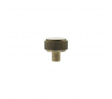 Millhouse Brass MHCK1532AB Eiffel Knurled Round Cabinet Knob - 32mm - Antique Brass
