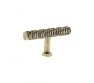 Millhouse Brass MHCK1675AB Eiffel Knurled T-Bar Cabinet Knob - 75mm - Antique Brass