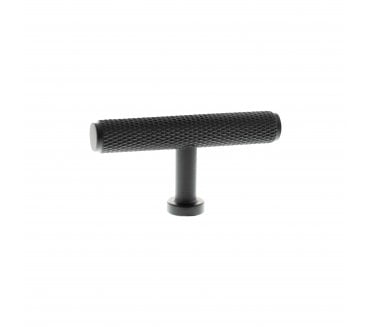 Millhouse Brass MHCK1675MB Eiffel Knurled T-Bar Cabinet Knob - 75mm - Matt Black