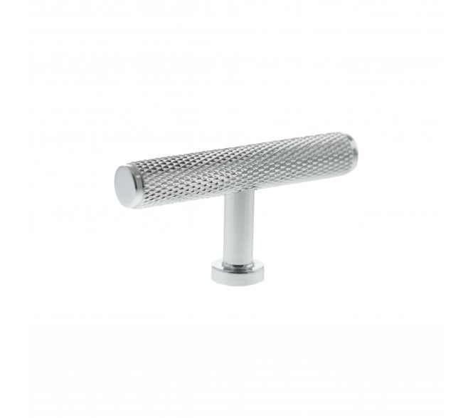 Millhouse Brass MHCK1675PC Eiffel Knurled T-Bar Cabinet Knob - 75mm - Polished Chrome