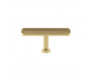Millhouse Brass MHCK1675SB Eiffel Knurled T-Bar Cabinet Knob - 75mm - Satin Brass