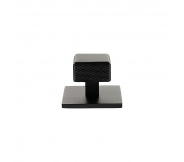 Millhouse Brass MHCKB1230MB Eiffel Knurled Square Cabinet Knob On Rose - 50x50mm - Matt Black