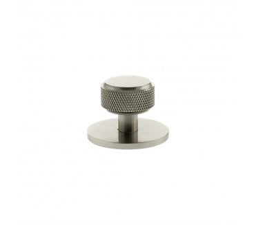 Millhouse Brass MHCKB1532SN Eiffel Knurled Round Cabinet Knob On Rose - 32mm - Satin Nickel