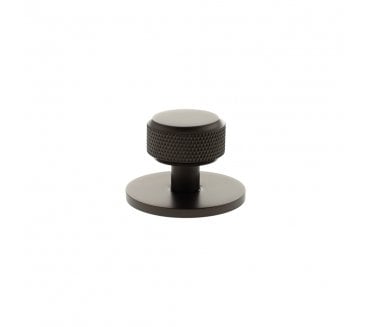 Millhouse Brass MHCKB1532UDB Eiffel Knurled Round Cabinet Knob On Rose - 32mm - Urban Dark Bronze