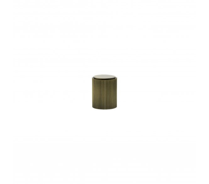 Millhouse Brass MHCL1 Battersea Linear Cylinder Cabinet Knob - 20mm - Antique Brass