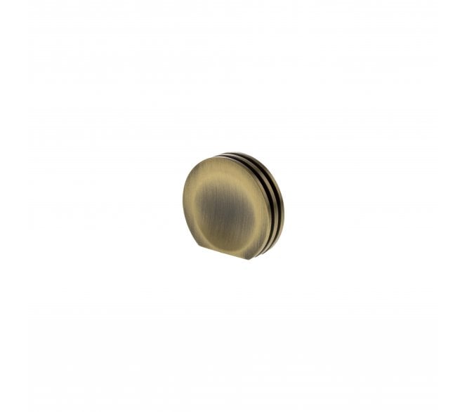Millhouse Brass MHCL1338AB Battersea Linear Button Cabinet Knob - 38mm - Antique Brass