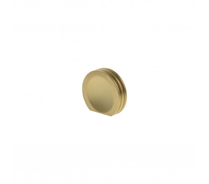 Millhouse Brass MHCL1338SB Battersea Linear Button Cabinet Knob - 38mm - Satin Brass