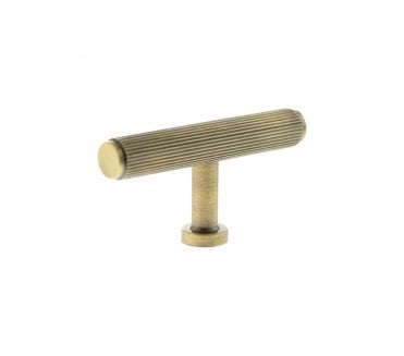 Millhouse Brass MHCL1675AB Battersea Linear T-Bar Cabinet Knob - 75mm - Antique Brass