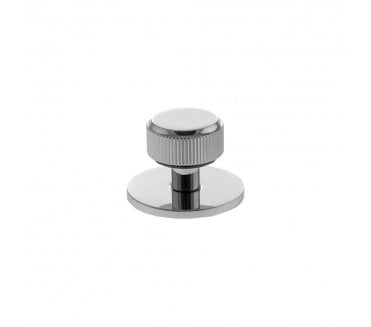 Millhouse Brass MHCLB1532PC Battersea Linear Round Cabinet Knob On Rose - 32mm - Polished Chrome