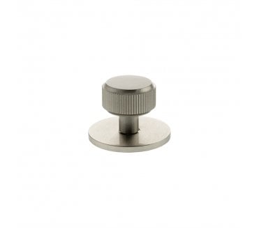 Millhouse Brass MHCLB1532SN Battersea Linear Round Cabinet Knob On Rose - 32mm - Satin Nickel