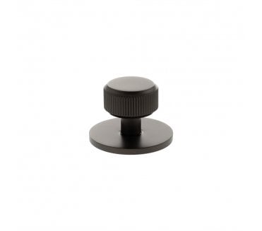 Millhouse Brass MHCLB1532UDB Battersea Linear Round Cabinet Knob On Rose - 32mm - Urban Dark Bronze