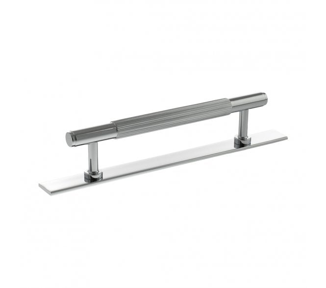 Millhouse Brass MHCLB17 Battersea Linear T-Bar Cabinet Pull Handles On Backplate - Polished Chrome