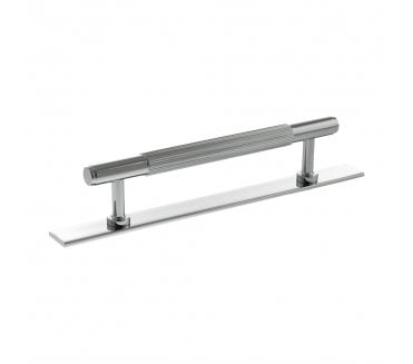 Millhouse Brass MHCLB17 Battersea Linear T-Bar Cabinet Pull Handles On Backplate - Polished Chrome