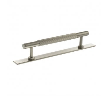 Millhouse Brass MHCLB17 Battersea Linear T-Bar Cabinet Pull Handles On Backplate - Satin Nickel