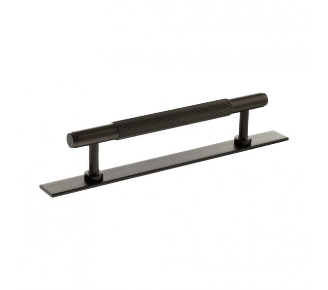 Millhouse Brass MHCLB17 Battersea Linear T-Bar Cabinet Pull Handles On Backplate - Urban Dark Bronze