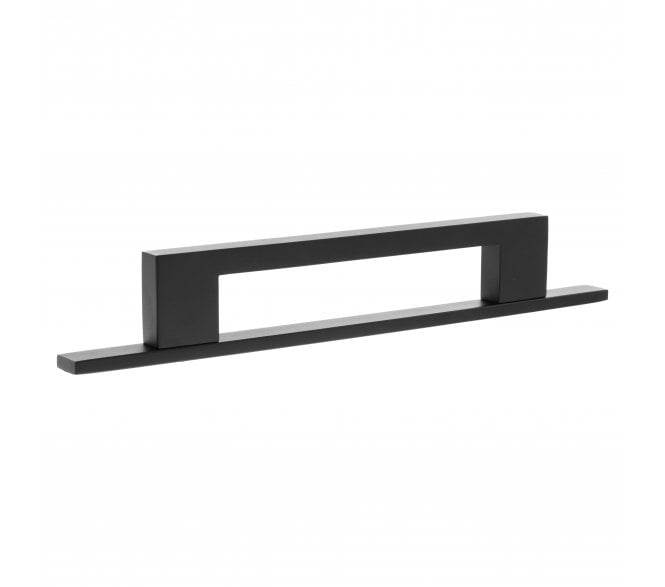 Millhouse Brass MHCNB17 Empire Slim Cabinet Pull Handles On Backplate - Matt Black