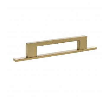 Millhouse Brass MHCNB17 Empire Slim Cabinet Pull Handles On Backplate - Satin Brass