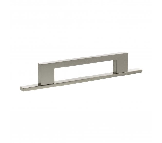 Millhouse Brass MHCNB17 Empire Slim Cabinet Pull Handles On Backplate - Satin Nickel