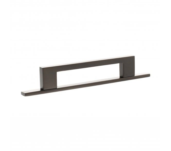 Millhouse Brass MHCNB17 Empire Slim Cabinet Pull Handles On Backplate - Urban Dark Bronze