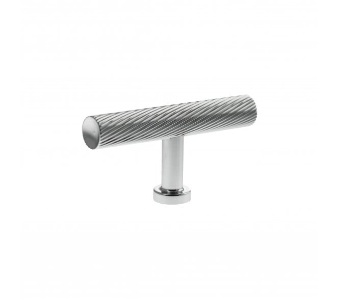 Millhouse Brass MHCS1675PC Paddington Spiral T-Bar Cabinet Knob - 75mm - Polished Chrome
